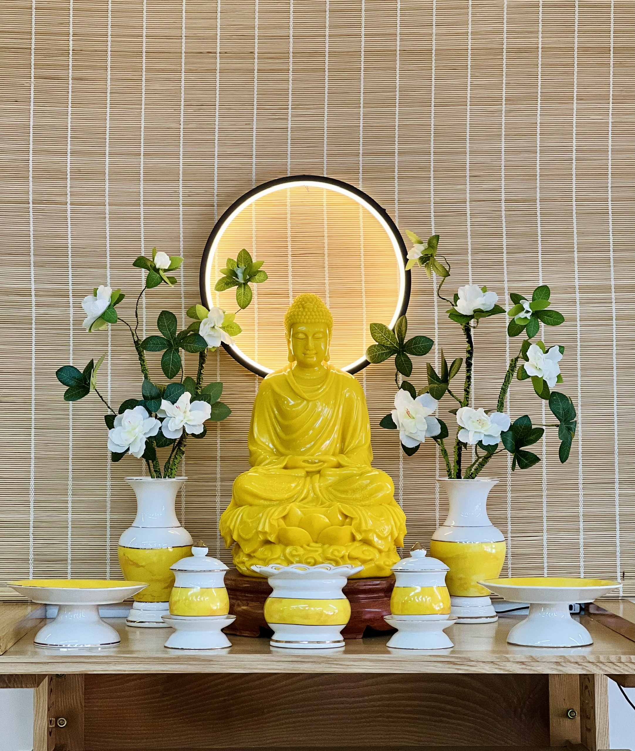 Tượng Phật Bổn Sư Thích Ca cao 40cm chất liệu đá bột thạch anh tự nhiên, đúc đặc nguyên khối,Phúc Lộc Thọ